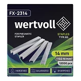 Скобы закаленные Wertvoll FX-2314 для пневмостеплера тип 80 14мм/12.8х0.95мм 12000шт