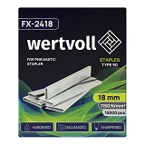Скобы закаленные Wertvoll FX-2418 для пневмостеплера тип 90 18мм/5.8х1.25 15000шт