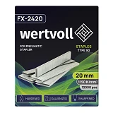Скобы закаленные Wertvoll FX-2420 для пневмостеплера тип 90 20мм/5.8х1.25 12000шт
