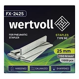 Скобы закаленные Wertvoll FX-2425 для пневмостеплера тип 90 25мм/5.8х1.25 11000шт