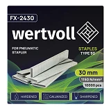 Скобы закаленные Wertvoll FX-2430 для пневмостеплера тип 90 30мм/5.8х1.25 10000шт