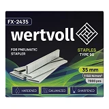 Скобы закаленные Wertvoll FX-2435 для пневмостеплера тип 90 35мм/5.8х1.25 7000шт