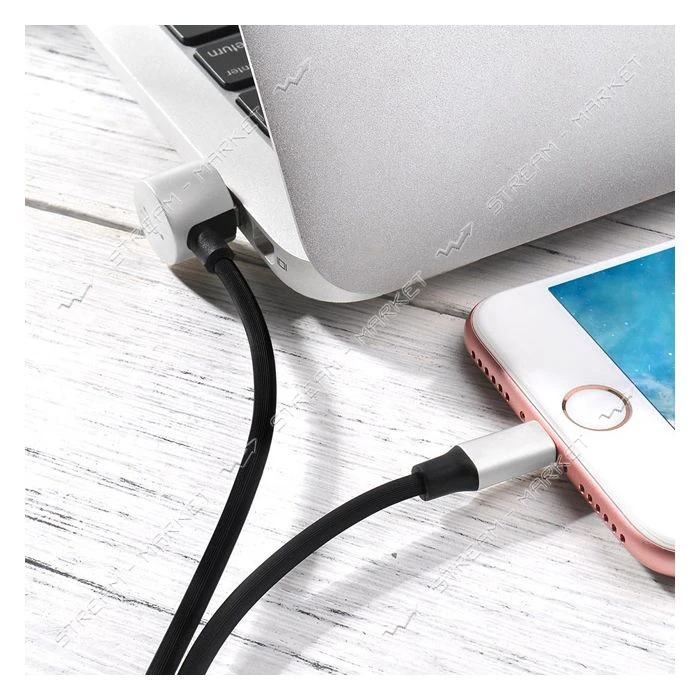 Кабель Hoco U18 Golden hat multi 2 в 1 Micro USB plus Lightning длина 1.2м черный