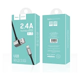 Кабель Hoco U18 Golden hat multi 2 в 1 Micro USB plus Lightning длина 1.2м черный