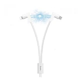 Кабель Hoco X12 2 в 1 One pull two L shape magnetic Micro USB plus Lightning длина 1.2м белый