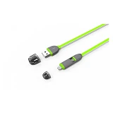 Кабель Ldnio LC81 2 в 1 Micro USB plus Lightning длина 1м салатовый