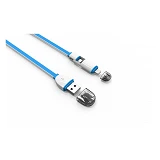 Кабель Ldnio LC82 2 в 1 Micro USB plus Lightning длина 1м голубой