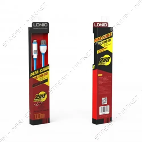 Кабель Ldnio LC82 2 в 1 Micro USB plus Lightning длина 1м салатовый