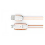 Кабель Ldnio LC83 2 в 1 Micro USB plus Lightning  длина 1м белый плюс оранжевый                     