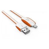 Кабель Ldnio LC83 2 в 1 Micro USB plus Lightning  длина 1м белый плюс оранжевый                     