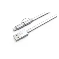 Кабель Ldnio LC84 2 в 1 Micro USB plus Lightning довжина 1м білий                                   