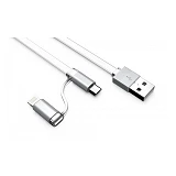Кабель Ldnio LC84 2 в 1 Micro USB plus Lightning длина 1м белый                                     