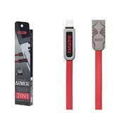 Кабель Remax Armor RC-067t 2 в 1 Micro USB plus Lightning длина 1м красный