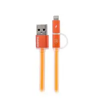 Кабель Remax Aurora RC-020t 2 в 1 Micro USB plus Lightning довжина 1м помаранчевий                  
