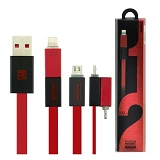 Кабель Remax Shadow RC-026t 2 в 1 Micro USB plus Lightning длина 1м красный                         