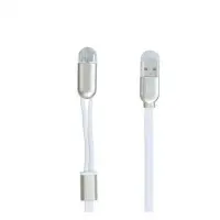 Кабель Remax Twins RC-025t 2 в 1 Micro USB plus Lightning  довжина 1м білий                         