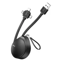 Кабель Baseus Waterdrop 3 в 1 Micro USB plus Lightning plus USB Tyre-C довжина 1.5м чорний          