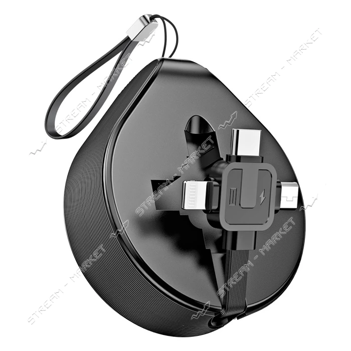 Кабель Baseus Waterdrop 3 в 1 Micro USB plus Lightning plus USB Tyre-C длина 1.5м черный            