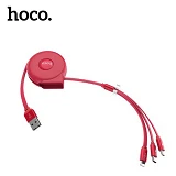 Кабель Hoco U50 3 в 1 Micro USB plus Lightning plus USB Type-C длина 1м красный                     