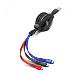 Кабель Joyroom S-M365 3 в 1 Micro USB plus Lightning plus USB Type-C длина 1.2м черный