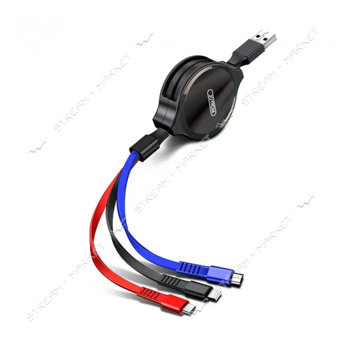 Кабель Joyroom S-M365 3 в 1 Micro USB plus Lightning plus USB Type-C длина 1.2м черный