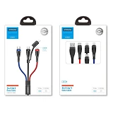 Кабель Joyroom S-M377 3 в 1 Micro USB plus Lightning plus USB Type-C длина 1.5м черный