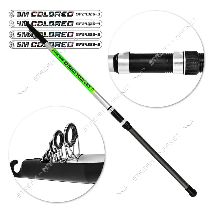 Удочка Colored 6м в сложенном 1.21м SF24326-6