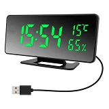 Часы сетевые VST-888Y-4 температура влажность плюс USB кабель зеленые                               