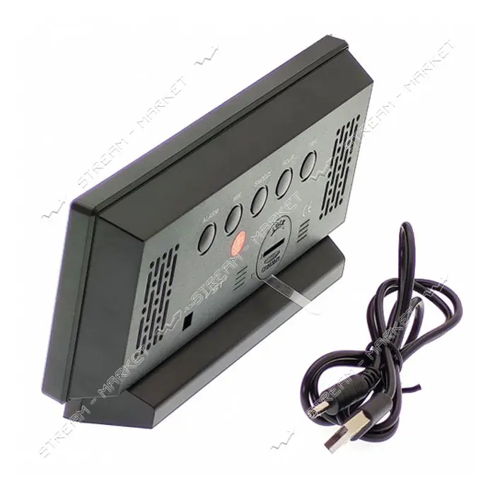 Часы сетевые VST-897-4 температура плюс USB кабель ярко-зеленый                                     
