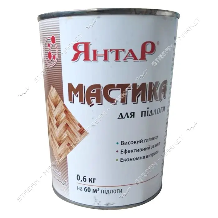 Мастика для пола Янтар 0.6кг оранжевая