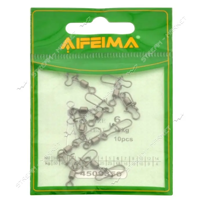 Карабин с вертлюгом Fiema 6 10шт F4