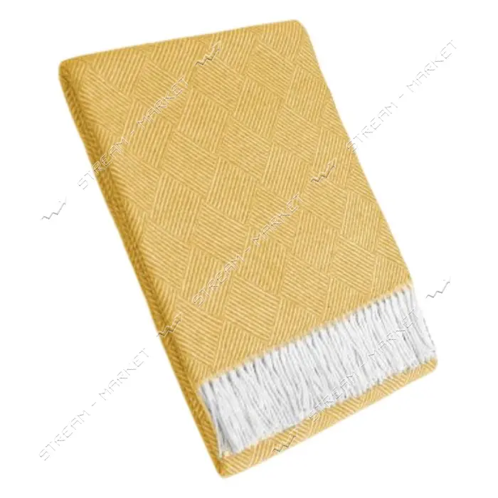Плед Vladi Valencia евро 200х220 плотность 350г/м2 белый-желтый 03/PARQUET