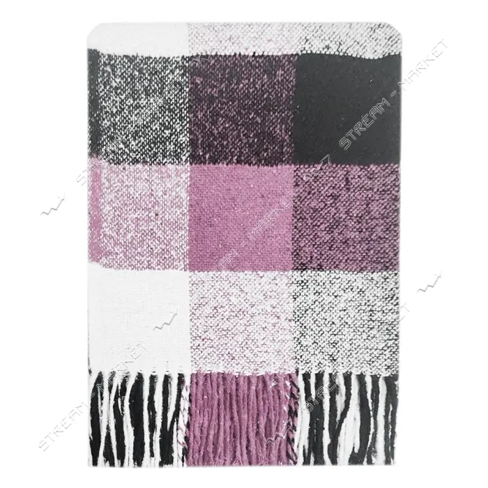 Плед Vladi Palermo полуторный 140х200 плотность 285г/м2 белый-розовый-св антрацит 08/PICTOR         