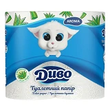 Туалетная бумага Диво Арома Алоэ вера 2 слоя 4 рулона белая