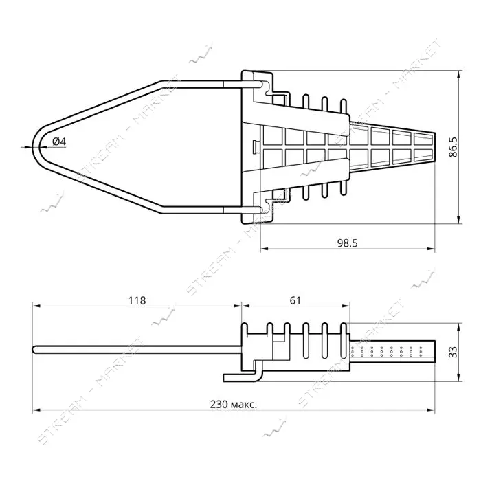Зажим анкерный Takel 503547 натяжной PA2/25 10-35мм2