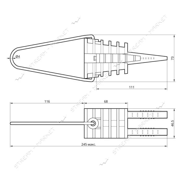 Зажим анкерный Takel 503549 натяжной PA4/50 16-50мм2                                                