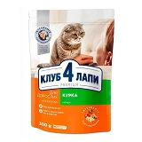 Сухой корм Клуб 4 лапы премиум сухой курица для котов 300г