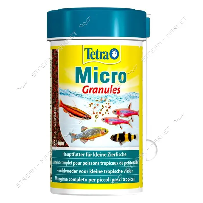 Корм Tetra Micro Granules для мелких аквариумных рыбок гранулы 100мл