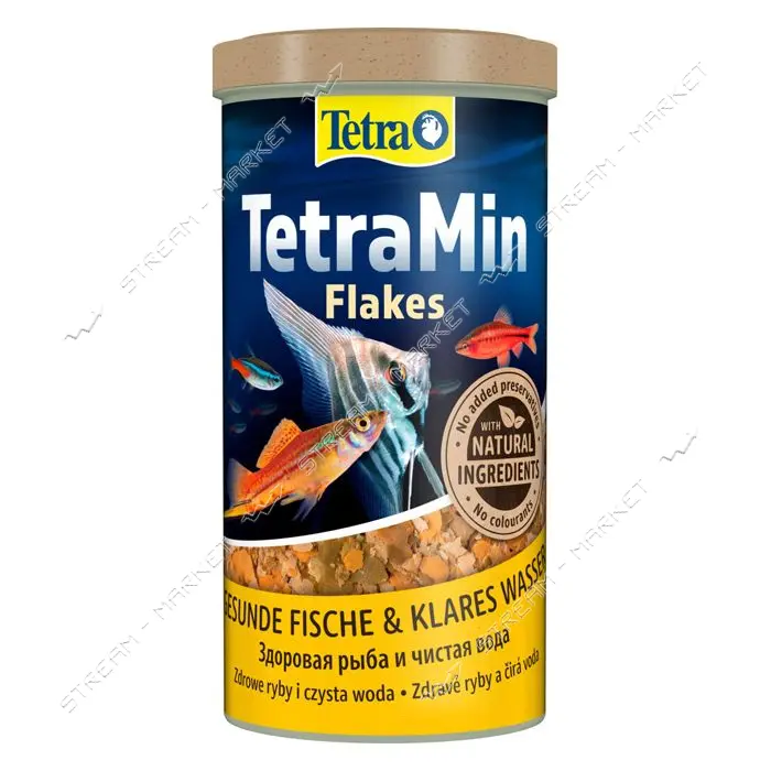 Корм Tetra Min Flakes для аквариумных рыбок хлопья 200г 1л                                          