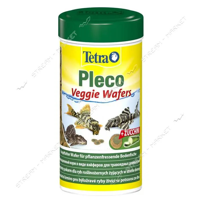 Корм Tetra Pleco Veggie Wafers для травоядных донных рыбок пластинки 110г 250мл
