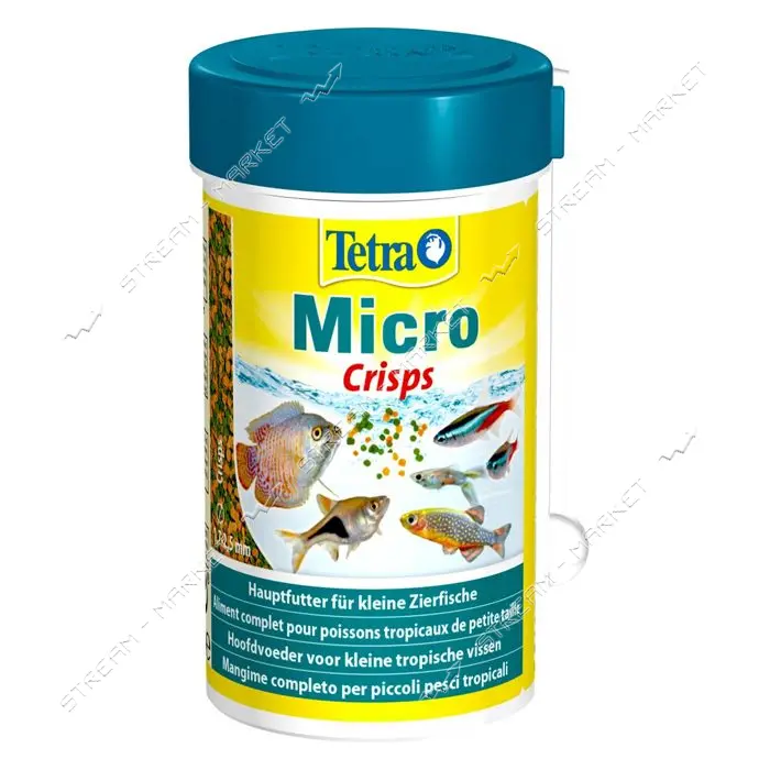 Корм сухой Tetra Micro Crisps для тропических аквариумных рыбок в чипсах 100мл