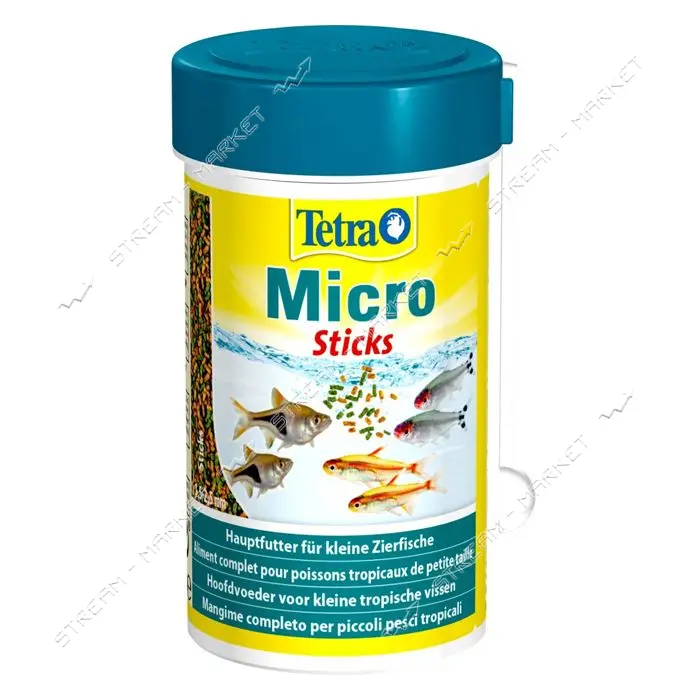 Корм сухой Tetra Micro Sticks для тропических аквариумных рыбок в палочках 100мл