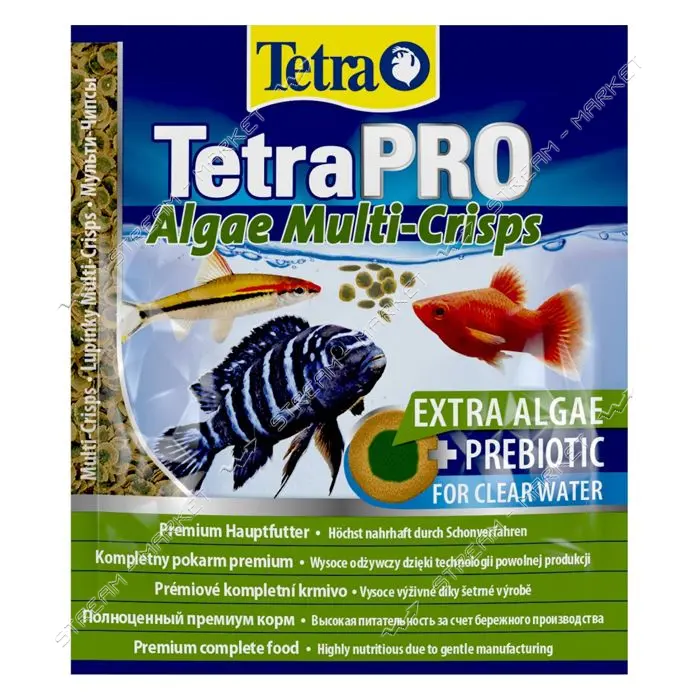 Корм сухой Tetra PRO Algae Multi-Crisps для травоядных рыб чипсы с овощами 12г