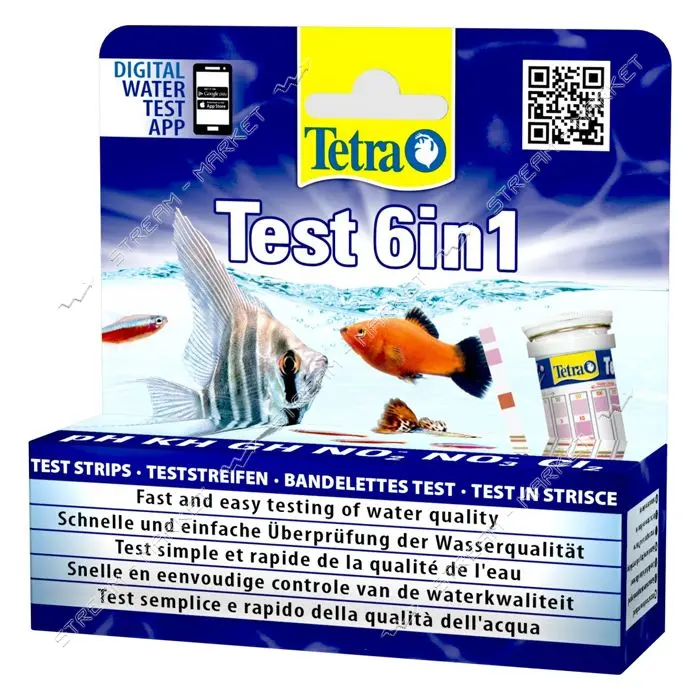 Набор тестов Tetra Test 6in1 для аквариумов для измерения параметров воды