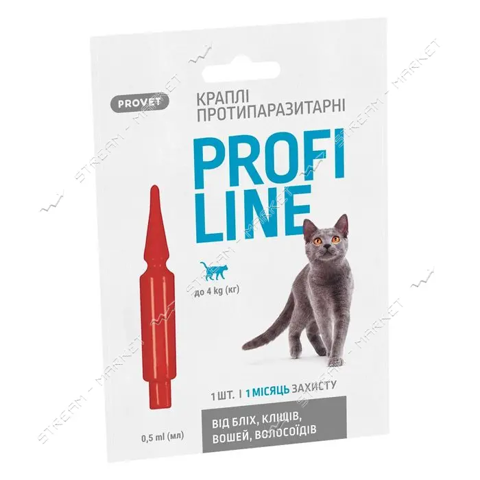 Капли Природа Provet PROFILINE для кошек до 4кг инсектоакарицид 1 пипетка по 0.5мл