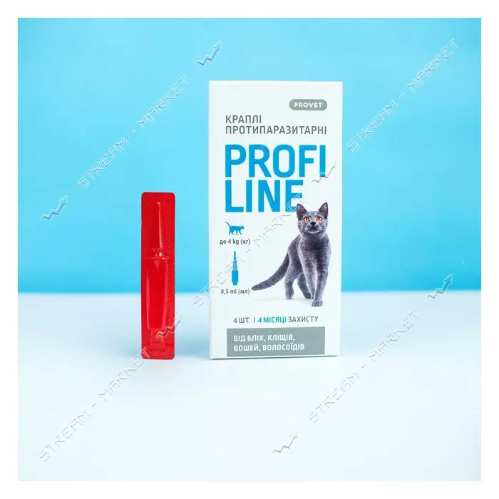 Капли Природа Provet PROFILINE для кошек до 4кг инсектоакарицид 4 пипетки по 0.5мл