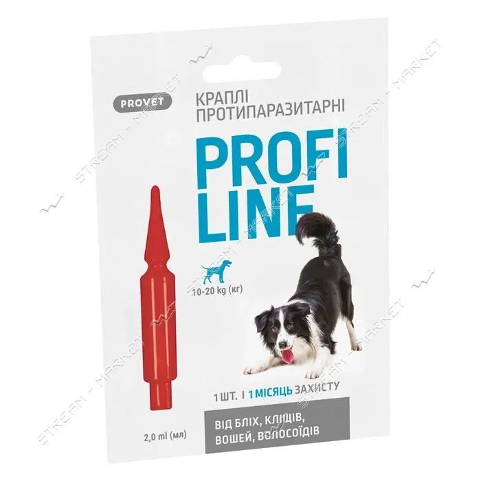 Капли Природа Provet PROFILINE для собак 10-20кг инсектоакарицид 1 пипетка по 2мл                   