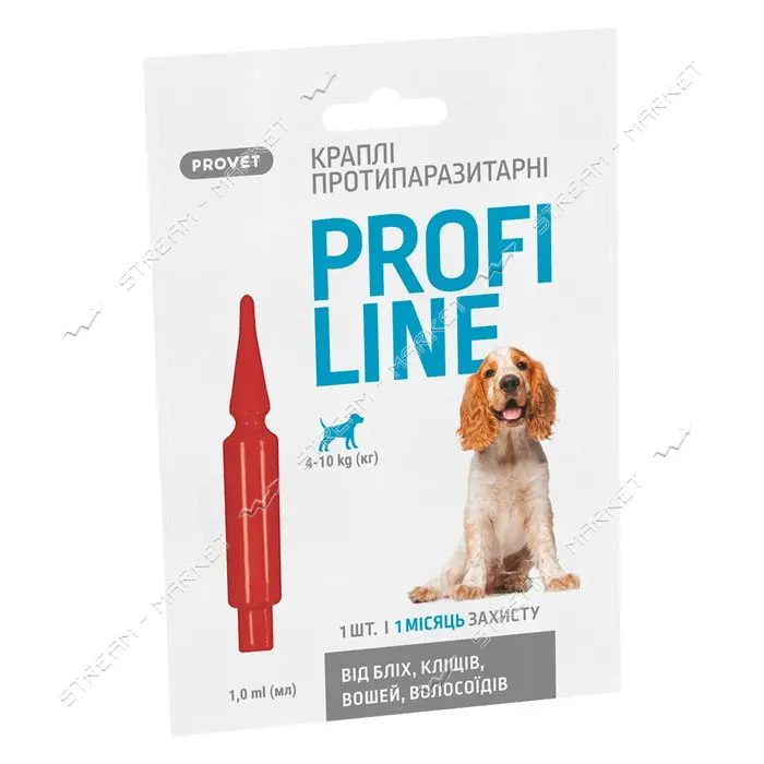 Краплі Природа Provet PROFILINE для собак 4-10кг інсектоакарицид 1 піпетка по 1мл