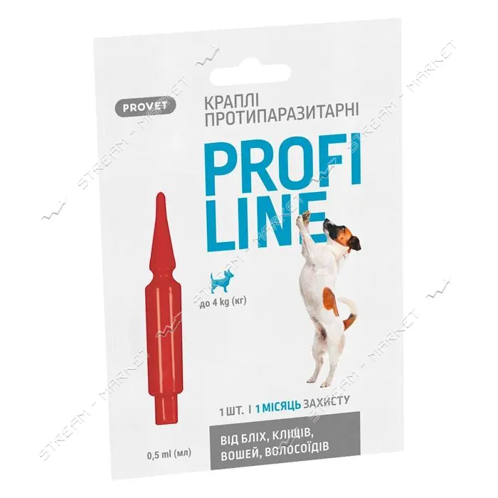 Капли Природа Provet PROFILINE для собак до 4кг инсектоакарицид 1 пипетка по 0.5мл