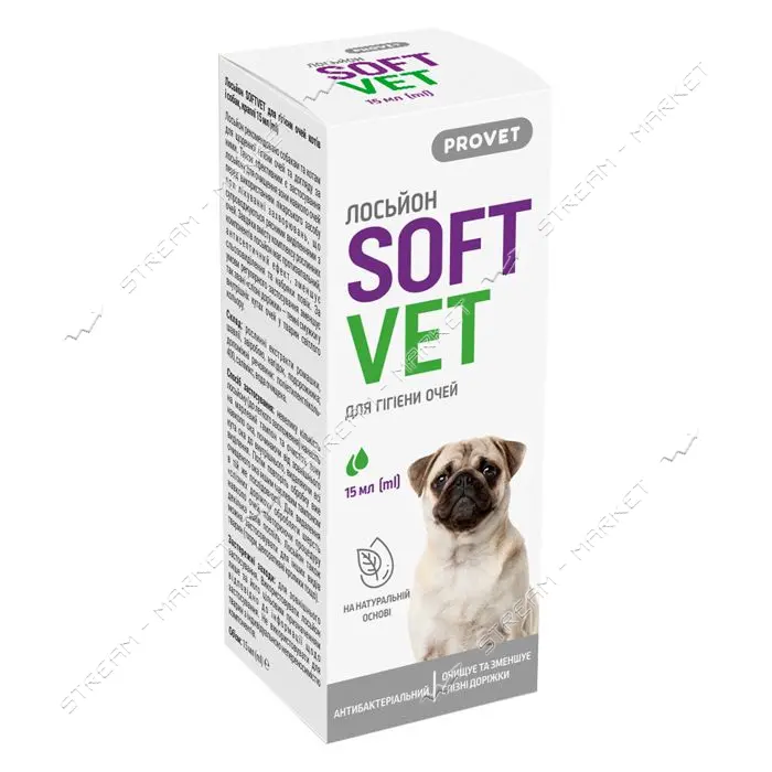 Лосьон Природа Provet SOFTVET для гигиены глаз кошек и собак 15мл                                   